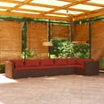 thumbnail image 1 of vidaXL 6 Piece Garden Lounge Set with Cushions Poly Rattan Brown, 1 of 4