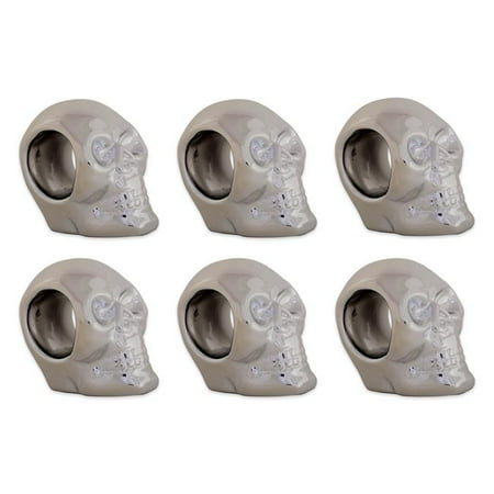 

Silver Skull Napkin Ring Set - Set of 6