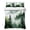 Green, White, Gray, variant on Quilts King Size Bedding Set, Green Forest Art Lightweight Quilted Comforter, Ink Mountain Abstract Landscape Soft Reversible Bedspread Coverlet with Pillow Covers for All Season, 96" x 106"