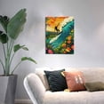 thumbnail image 5 of 12x16 inch Oil Paintings On Canvas Surfers And Flowers Bathroom Decor,Family Bathroom,Garden,Hotels Lounge Wall Decor Art Prints,Charm Flowers And Surfers Canvas Hanging Picture,For Cafes,Bar, 5 of 6
