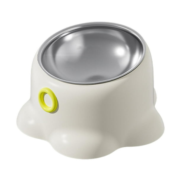 Comedero inclinado para gatos, plato para balcones, accesorios de interior, antideslizante, para exteriores Blanco