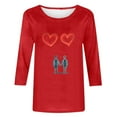 thumbnail image 4 of Xuyuer Women's Casual Daily Round Neck Three-Quarter Sleeve Loose T-Shirt, Comfortable 3/4 Sleeve Top for Spring Summer Everyday Fashion and Relaxed Weekend Wear, 4 of 5