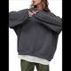 thumbnail image 3 of Sudaderas de Mujer con Cuello Redondo, Forro , Suéteres Oversize, Otoño 2025, Blusas Bonitas, Ropa Preppy Estilo-Q XL, 3 of 9
