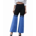 thumbnail image 2 of Cargo Pants for Women Stretch High Waisted Straight Wide Leg Jean Casual Baggy Pants Dark Blue S, 2 of 10