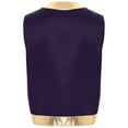 thumbnail image 4 of Haitryli Men's Gold Trims Arabian Prince Vest Open Front Cardigan Waistcoat Top Purple M, 4 of 5