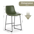 thumbnail image 4 of CONCETTA 26in Counter Height Bar Stools Set of 2, Mid Back Armless Barstools with Metal Base and Footrest, Green, 4 of 10