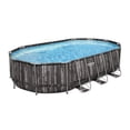thumbnail image 2 of Bestway Power Steel 20 x 12 x 4 Foot Above Ground Oval Swimming Pool Set with Ladder, Cover, Pump, Replacement Cartridge, & Accessory Repair Kit, 2 of 9
