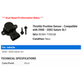 thumbnail image 2 of Throttle Position Sensor - Compatible with 2000 - 2002 Saturn SL1 2001, 2 of 2