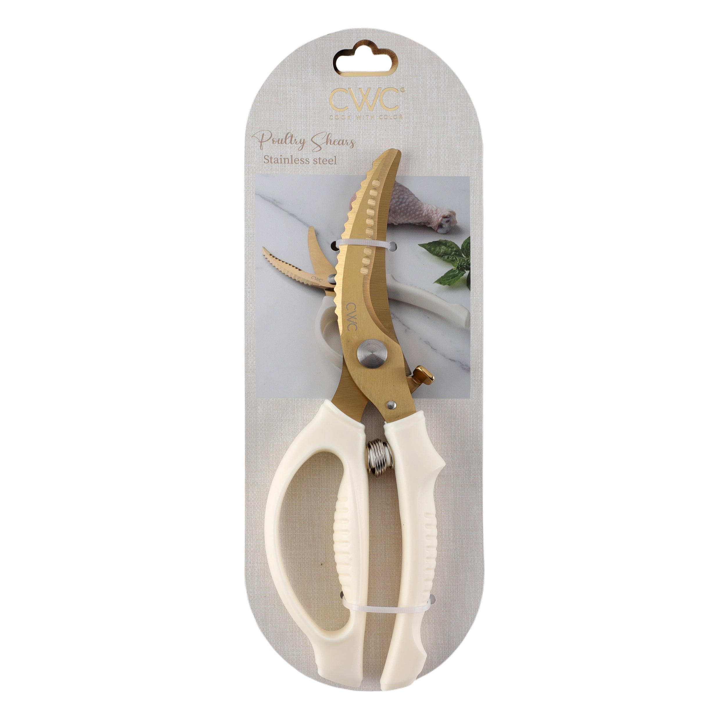 Cook with Color Poultry Shears – Curved Stainless Steel Blade, Ergonomic Grip for Precision Cutting