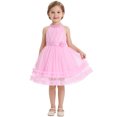 thumbnail image 5 of IBTOM CASTLE Pageant Dresses for Toddler Girls Halter Glitters Tulle Dress Princess Formal Birthday Party Wedding Flower Girl Dress Pink, 5 of 7