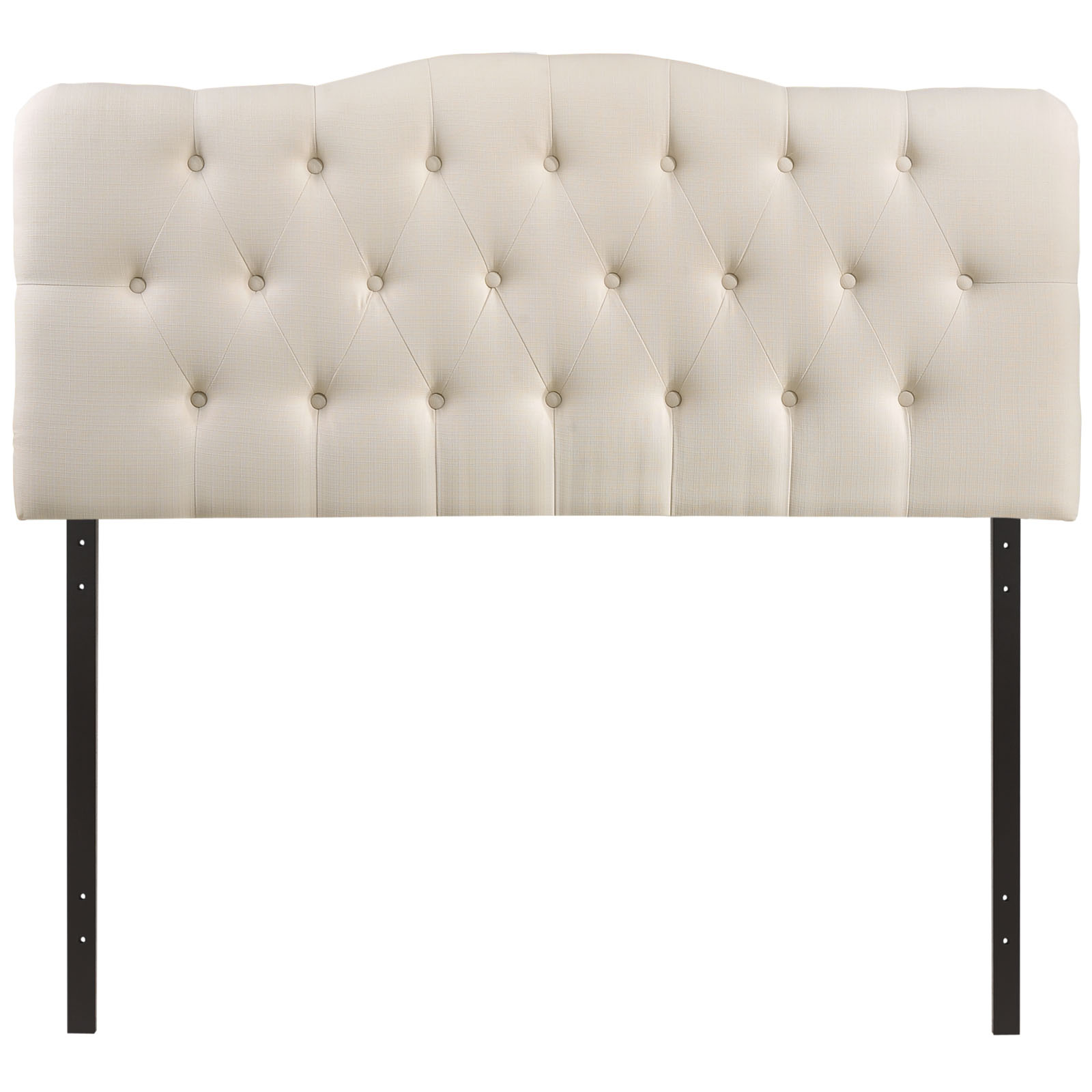 Modern Contemporary Full Size Fabric Headboard, Ivory Fabric