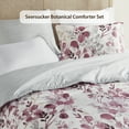 thumbnail image 3 of Regency Heights Full/Queen Comforter Sets, Reversible Seersucker Floral Bedding Sets, 3 Piece Lightweight Purple Botanical Flowers Comforter Bed Set with Pillow Shams, 3 of 10