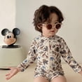 thumbnail image 4 of LYMAYTER 6M-8Y Baby Boy One Piece Swimwear Long Sleeve Quick Dry Print Comfortable for Swimsuits, 4 of 8