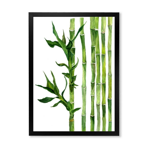 Designart 'The Forest of Bamboo Branches III' Tropical Framed Art Print