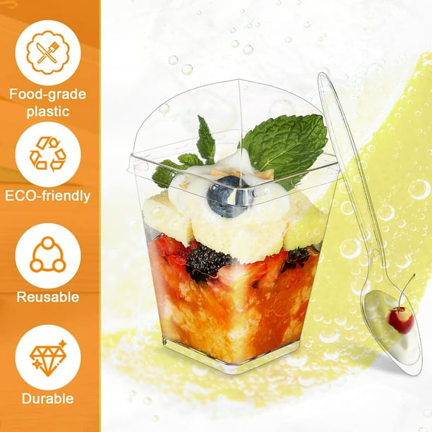Food Grade and Reusable Square Plastic Cups Collections 
