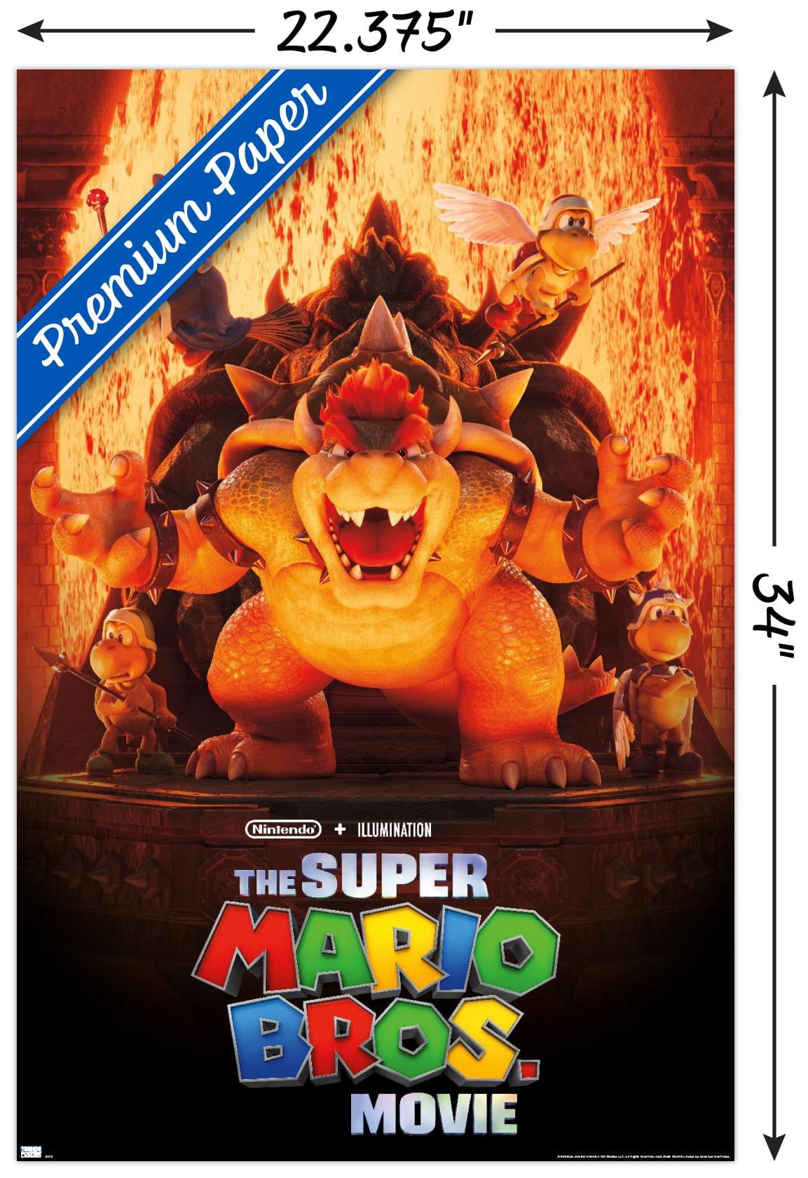 The Super Mario Bros. Movie - Bowser's World Key Art Wall Poster, 22.375" x 34"