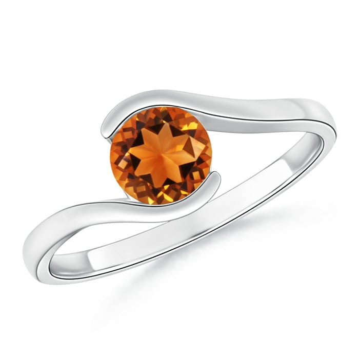 925 Sterling Silver 3mm Round Shape Bezel Set Citrine Solitaire Ring For Women Birthstone of November 925 Sterling Silver 3mm Round Shape Bezel Set Citrine Solitaire Ring For Women Birthstone of November