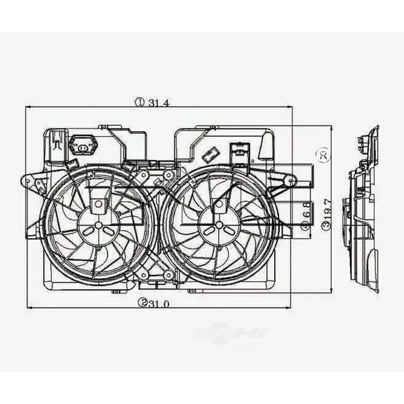 Dual Radiator and Condenser Fan Assembly Fits select: 2001-2004 FORD ESCAPE, 2001-2006 MAZDA TRIBUTE