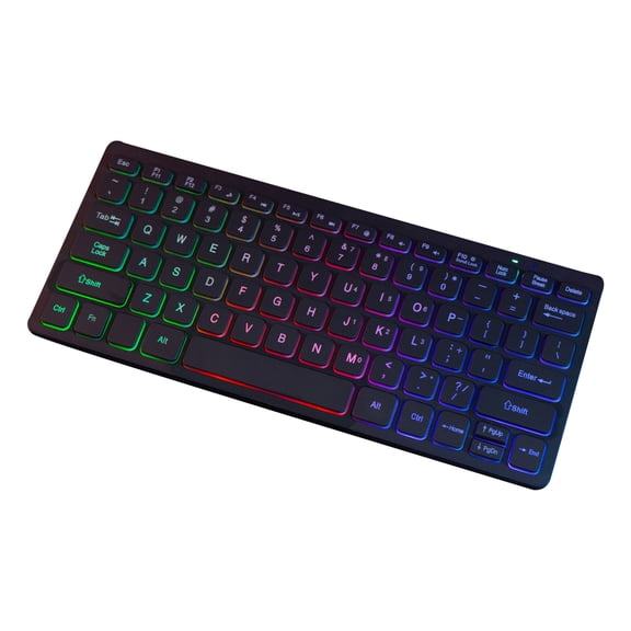 Thin Corded Keyboard 78keys small Keypad Colorful LED Backlight Character Translucent Keycaps for Office and Gaming