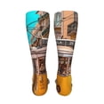 thumbnail image 6 of Bingfone Modern Urban Monkey Print Compression Socks for Women and Men Long Socks for Running Athletic Cycling Nurse, 6 of 8
