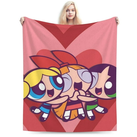 The Powerpuff Girls Bed Blanket Air Conditioner Quilt Ultra Soft Flannel Blanket All Season Fuzzy Blanket Reversible Fluffy Plush Blanket 40"X30"