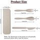 thumbnail image 4 of Juego de cubiertos portátiles de paja de trigo, reutilizables, cuchillo, tenedor y cuchara, ideal para viajes, picnics, camping y uso diario (beige)., 4 of 6