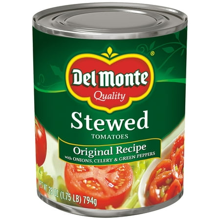 (6 Pack) Del Monte Original Recipe Stewed Tomatoes With Onions, Celery & Green Peppers, 28 (Best Stewed Tomatoes Recipe)