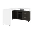 thumbnail image 1 of Bestar Equinox 56W L-Shaped Desk in white & deep grey, 1 of 7