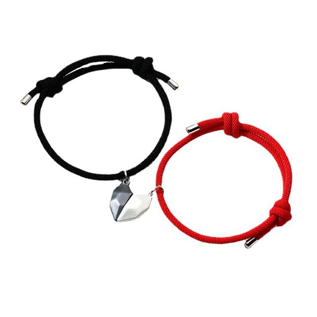 Pulseras a juego para parejas, pulsera magnética para mejores amigos, regalos para parejas para novio, novia, mejores pulseras para amigos, juego de pulsera roja ER