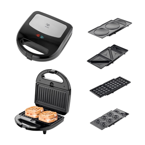 Sandwichera 5 en 1 Avera con Distintos Moldes Waflera
