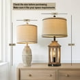 thumbnail image 2 of 20.25" Table Lamps Set of 2 Farmhouse Lamps for Living Room Bedroom Boho Small Table Lamp Side End Table Lamp Bedside Lamps Nightstand Resin Rustic Modern Lamps Home Office Desk Deco, White, 2 of 17