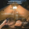 thumbnail image 3 of Camping Fan with Light & Remote, Portable Ceiling Fan for Tents, Canopy, Beach, RV, Car, Camper & Outdoor, Wireless Rechargeable Hanging Pop Up Tent Fans - 3 Speed Breeze & Timer, 3 of 10