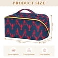 thumbnail image 4 of FORMRS Makeup Bag Travel Cosmetic Organizer for Women Fold Flat Zipper Pouch with Handle, Blue Lobster Pattern, 4 of 8