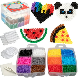 24 Colors Fuse Beads Kit, Fusion Hama Beads, Perler Beads, Ironing Paper  for Kids Crafts Beading Activity Puzzles Toys for Boys