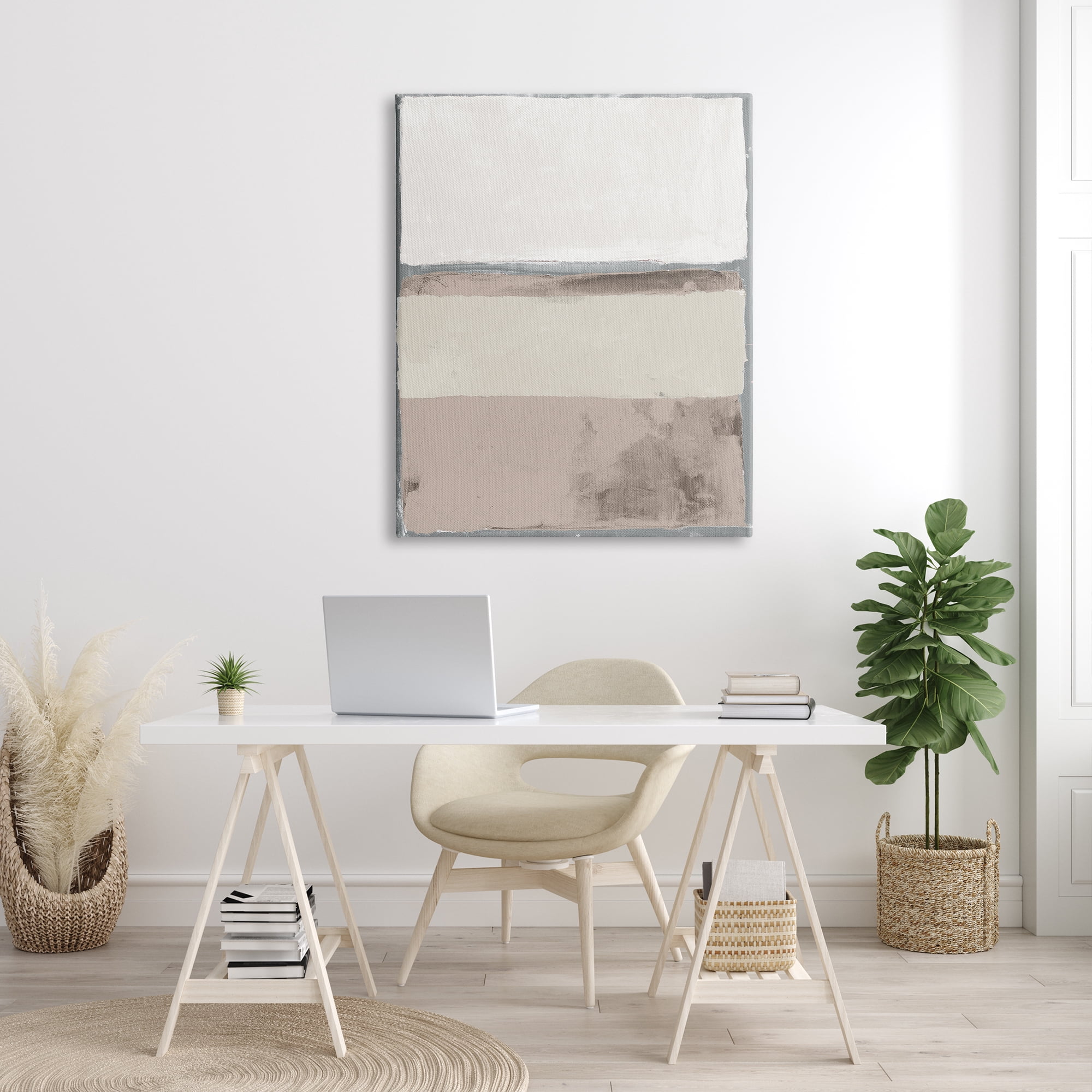 Stupell Industries Grey Blocked Abstraction Industrial Muddy Earth Tones Industrial Painting Gallery-Wrapped Canvas Print Wall Art, 36 x 48, Design by Smith Haynes