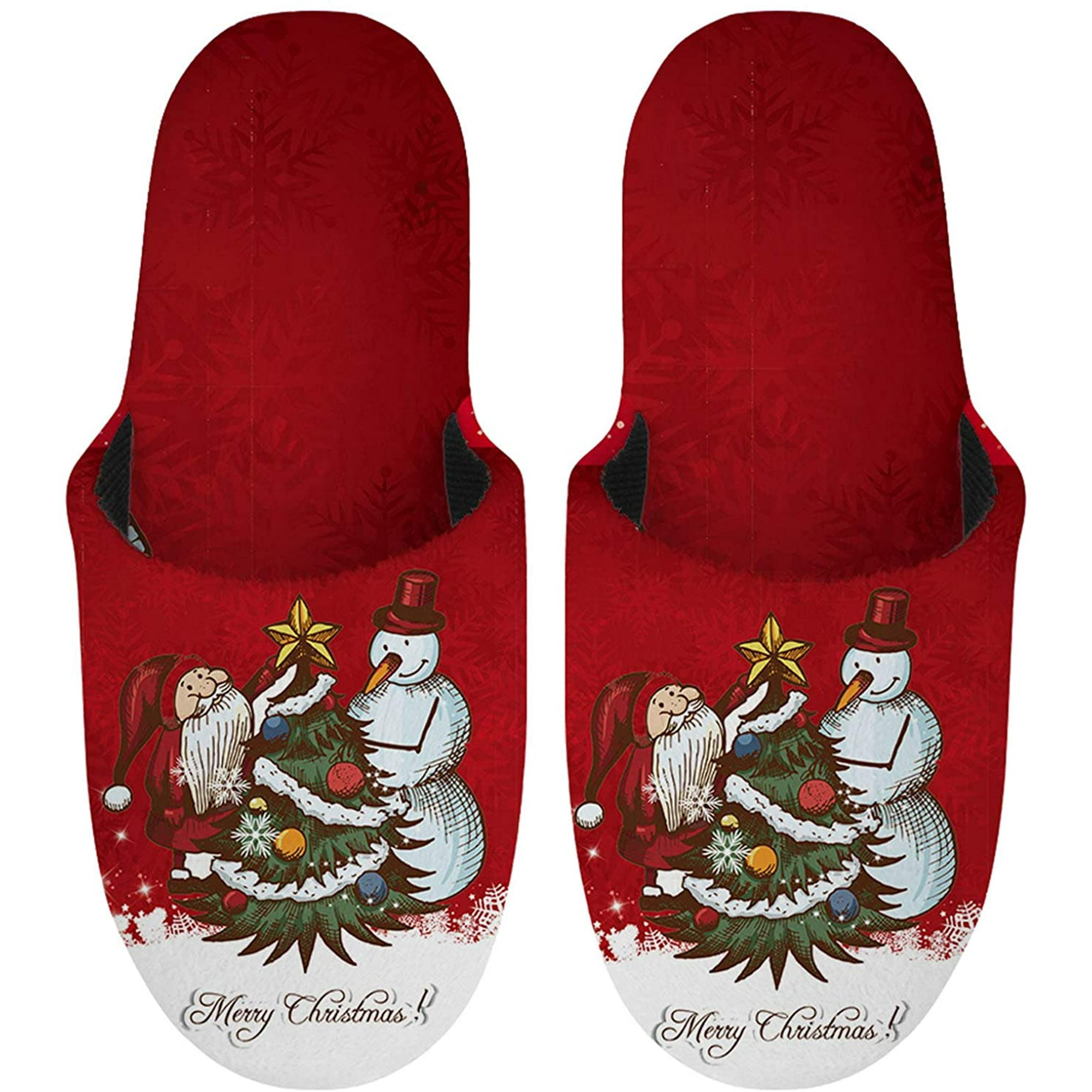 Christmas Home Slippers Soft Thick Sole Women Men Indoor Bedroom Warm ...