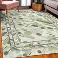 thumbnail image 3 of Geometric Decorative Rug, Abstract Diagonal Striped Look Rounds and Ovals on Backdrop Art, Quality Carpet for Bedroom Dorm and Living Room, 6 Sizes, Pistachio Green, by Ambesonne, 3 of 4
