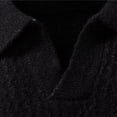 thumbnail image 5 of Men's Long Sleeve Collared V Neck Knit Sweater Textured Classic Fit Pullover, 5 of 9