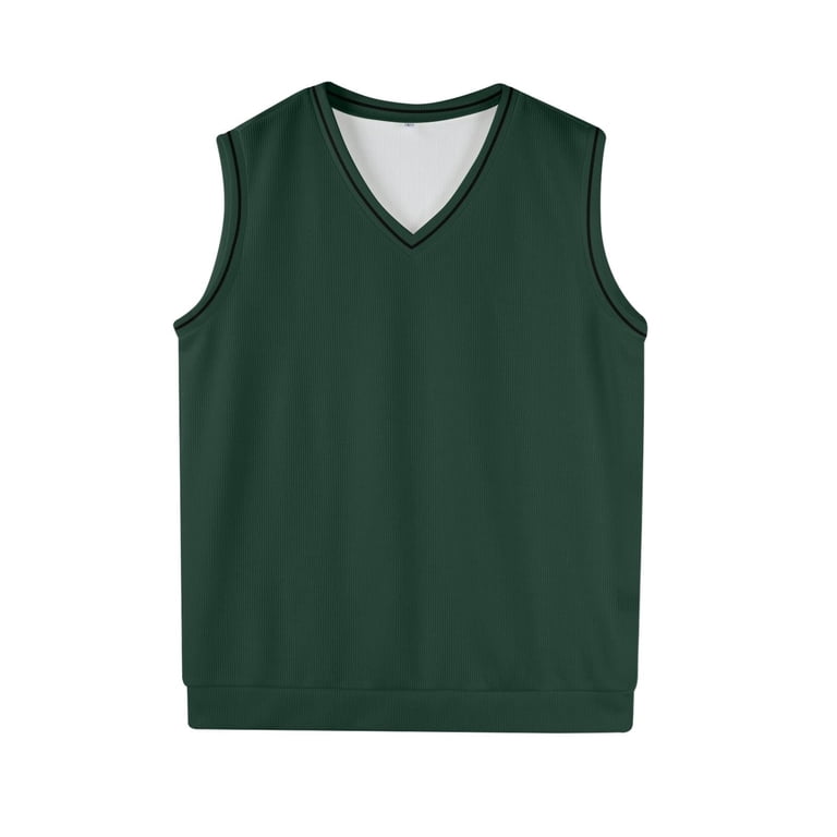 TTT_MSW　Knit vest docking shirt Green(L) JTieacloth Breastfeeding Tops for Men Sweater Vest Men's