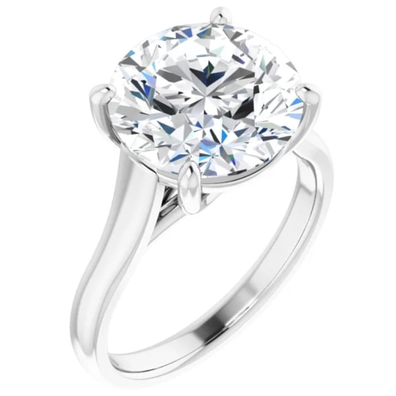 4 Carat Round Lab Grown Diamond Engagement Ring