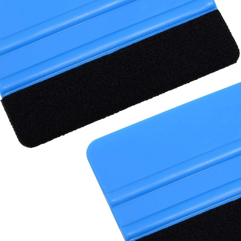 3Pcs Blue Vinyl Squeegee With Fabric Felt For Auto Car Decals Stickers Tool  