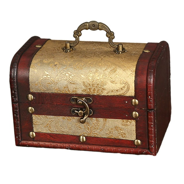 Caja de almacenamiento de joyería Yuyangstore de madera portátil antigua Estilo A