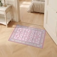 Pink Rug Preppy ODIKA 2'x3' Ultra-Soft Accent Mat, Pink Preppy Cute Border Scattered ...