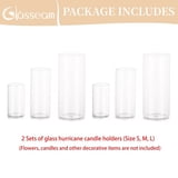 Glasseam Clear Glass Cylinder Hurricane Candle Holder Vases Set of 6 ...