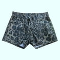 thumbnail image 4 of Womens Jean Shorts Slim Leopard Print Stretchy High Waisted Denim Shorts Trendy Summer Distressed Trousers with Pockets Green M, 4 of 4