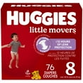 thumbnail image 1 of Huggies Little Movers Baby Diapers,Econo pack Size 8 (46+ lbs), 76 Count, 1 of 8