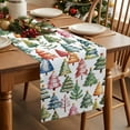 thumbnail image 3 of Christmas Tree Star Green Xmas Trees Table Runner 14x72in Non-Slip Cotton Linen Table Runners, Colorful Cartoon Style Dresser Scarves TableRunner for Dinner Kitchen Dining Wedding Party, 3 of 9