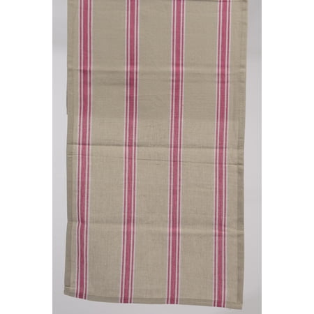 55  x 15.75  Naturelle et Terreuse Brown White and Pink Striped Table Runner