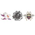 thumbnail image 1 of 3 uds broche bufanda Clip hebilla Vintage imitación flor de peal alfileres joyería de disfraz para mujer, 1 of 8