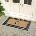 thumbnail image 2 of A1HC Natural Coir and Rubber Paisley border Monogrammed Doormat, Anti-Shed Treated Durable for Outdoor Entrance , 23"X38", Black, 2 of 7